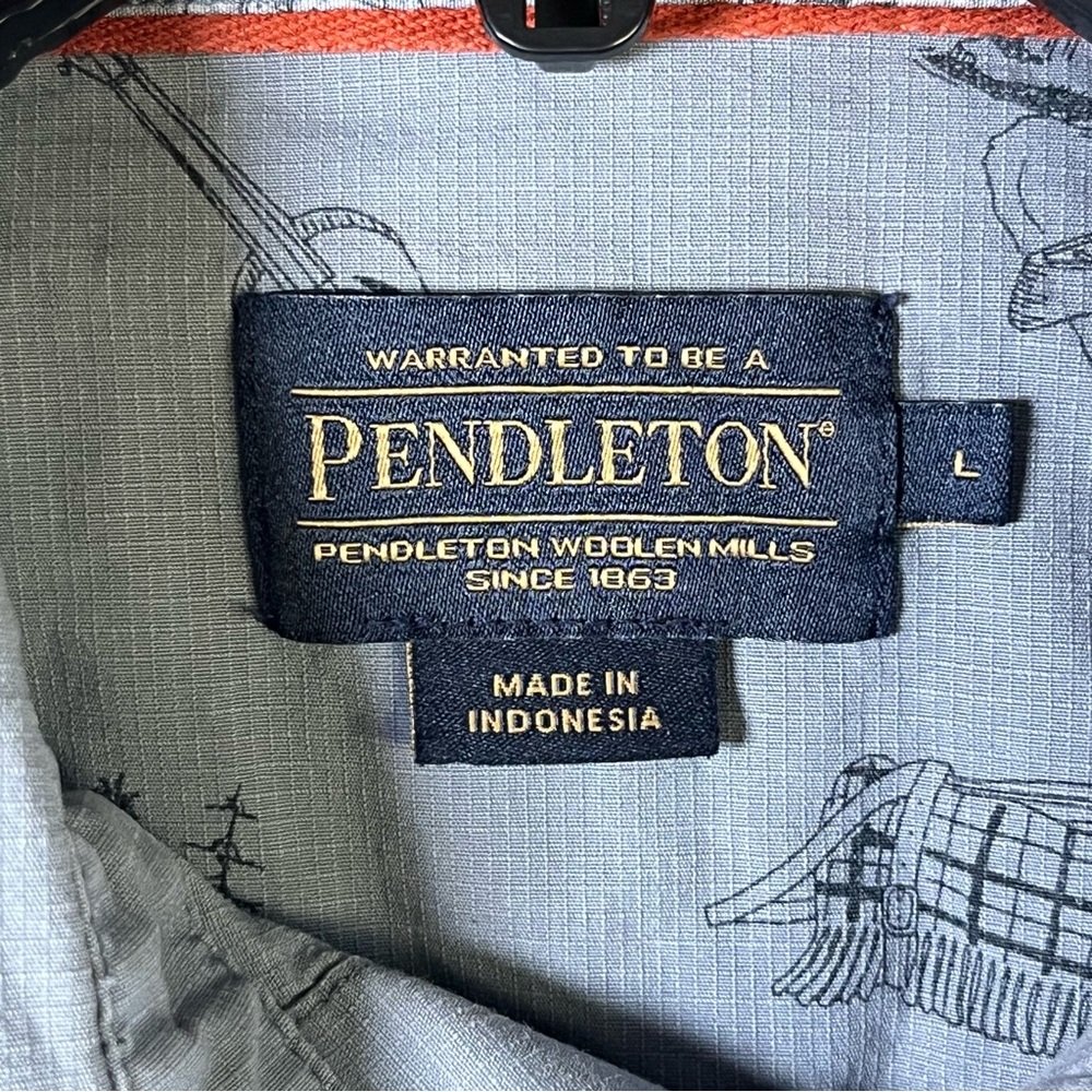 Pendleton Riley Ripstop Button-down Short Sleeve Shirt Blue Camping M Gorpcore - Picture 4 of 11